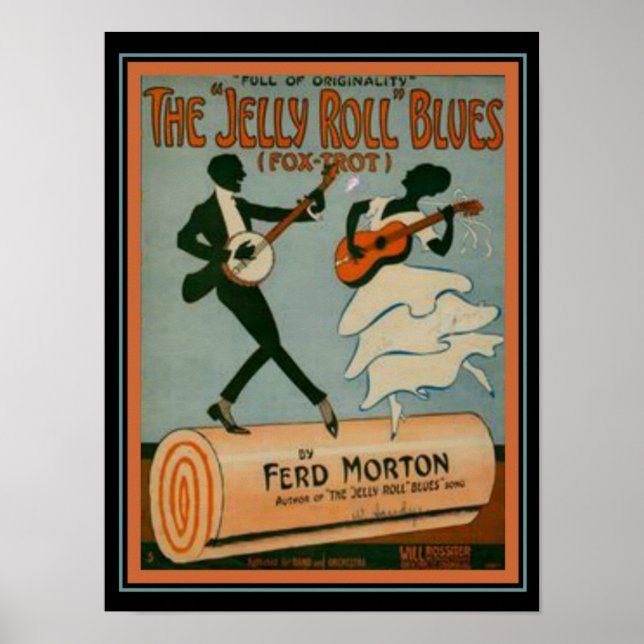 Póster "Jelly Roll Blues", cubierta musical de la Hoja de (Frente)