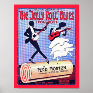 Póster Jelly Roll Blues Hoja Vintage Copia de la portada 