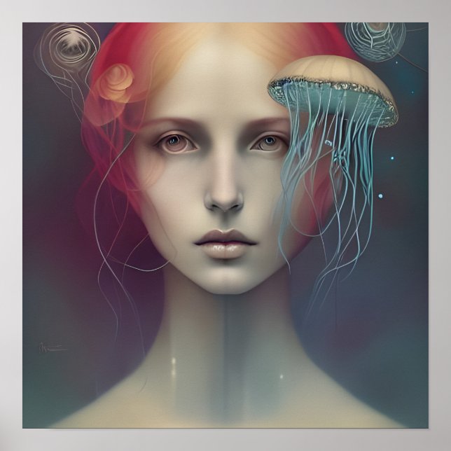 Póster Jellyfish Fantasy Woman (Frente)