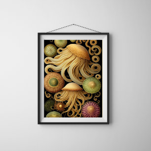 Póster Jellyfish   Poster Haeckel moderno