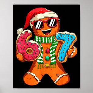 Póster Jengibre Divertido Seis Siete 67 Meme Helado Navid