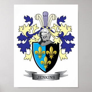 Póster Jenkins Family Crest Coat of Arms