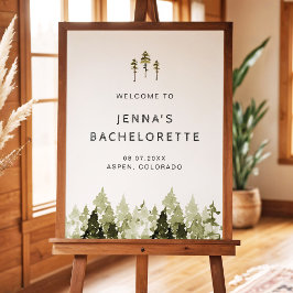 Póster JENNA Pine Tree Mountain Woods Camp Bachelorette