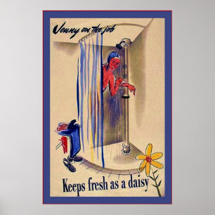 Póster Jenny en el trabajo~Vieja Segunda Guerra Mundial