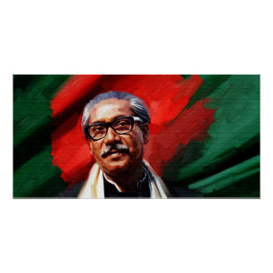 Póster Jeque Mujibur Rahman de Bangabandhu