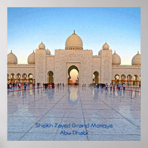 Póster Jeque Zayed Grand Mosque Plaza