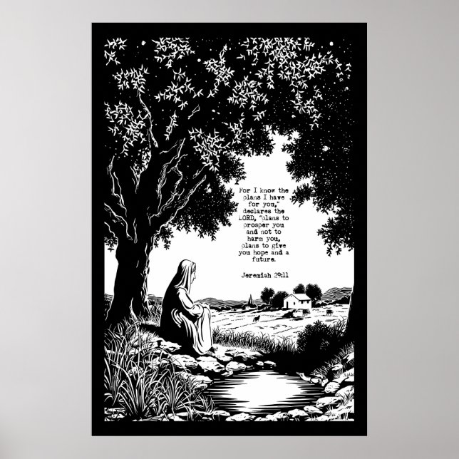 Póster Jeremiah 29 11 Art Print Peaceful Scripture (Frente)