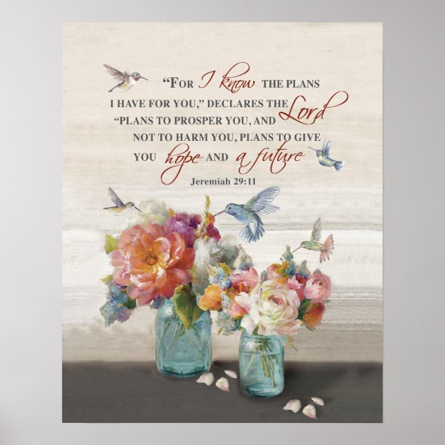 Póster Jeremiah 29:11 Colibrí (Frente)