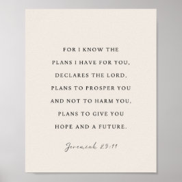 Póster Jeremiah 29:11 For I know the plans