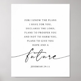 Póster Jeremiah 29:11 For I know the plans
