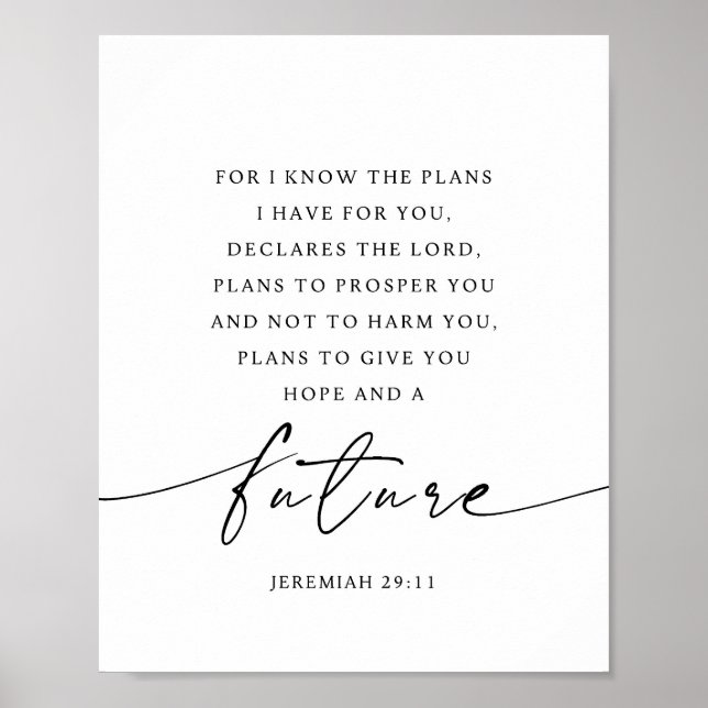 Póster Jeremiah 29:11 For I know the plans (Frente)