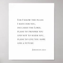 Póster Jeremiah 29:11 For I know the plans
