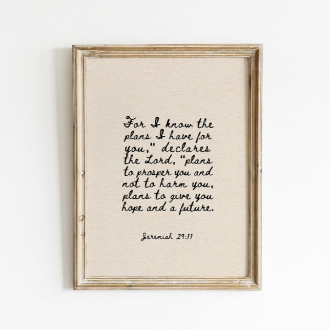 Póster Jeremiah 29:11 For I know the plans Poster (Subido por el creador)