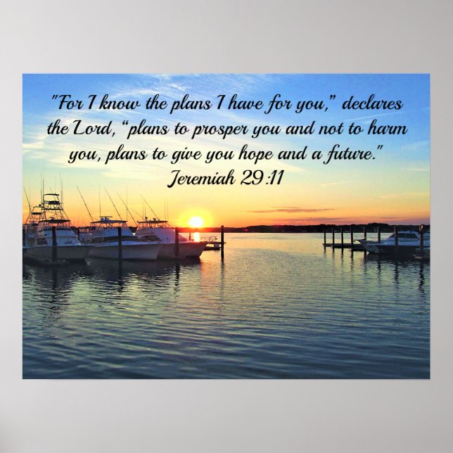 PÓSTER JEREMIAH 29:11 PLANES PARA UNA SCRIPCIÓN FUTURA (Frente)
