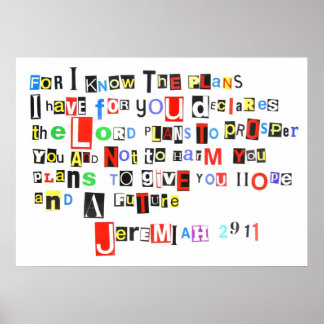 Póster Jeremiah 29:11 Poster de Nota de Rescate