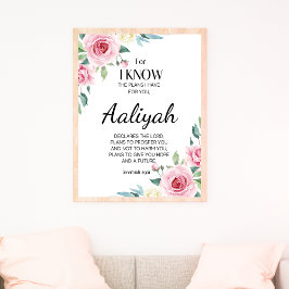 Póster Jeremiah 29:11 Rosa Rosa Personalizada