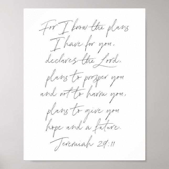 Póster Jeremiah 29:11 Script (Frente)