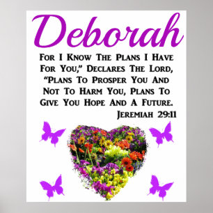 PÓSTER JEREMIAH PERSONALIZADO DE PURPLE FLORAL 29:11