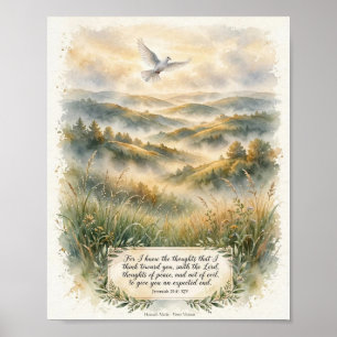 Póster Jeremías 29:11 cartel de versículo de la Biblia KJ