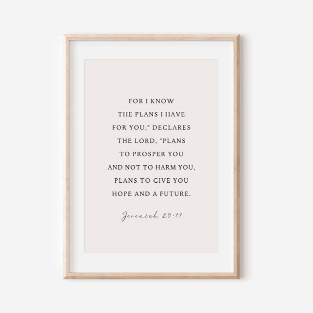 Póster Jeremías 29:11 Conozco los planes que tengo para t (Subido por el creador)