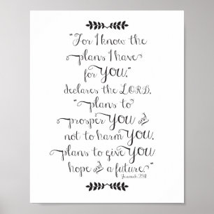 Póster Jeremías 29:11 Porque conozco los planes Biblia V
