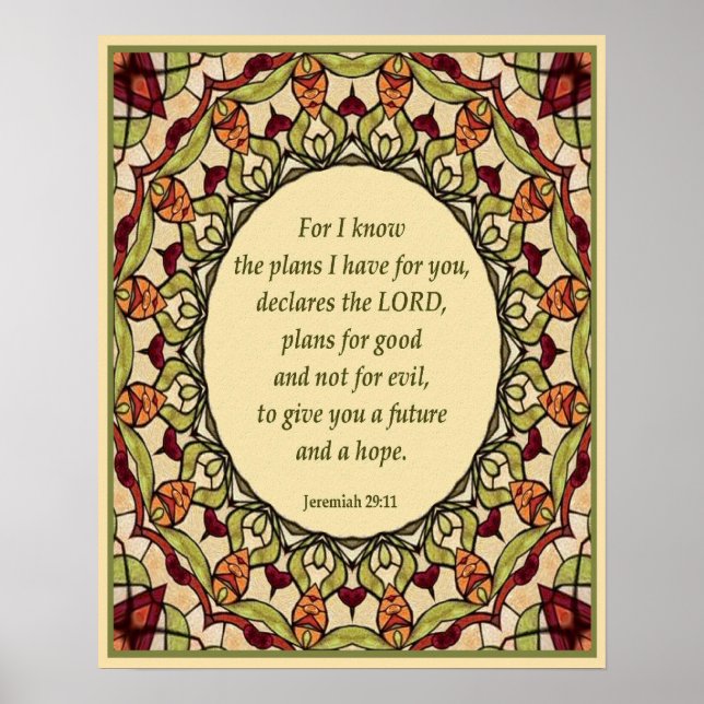 Póster Jeremías 29:11 Poster (Frente)