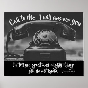 Póster Jeremías 33:3 Llámame te responderé, Biblia