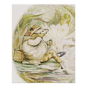 Póster Jeremy Fisher come el almuerzo de Beatrix Potter