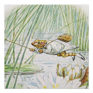 Póster Jeremy Fisher da un gran salto por Beatrix Potter