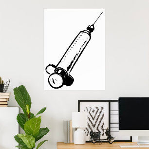 Póster Jeringa retro