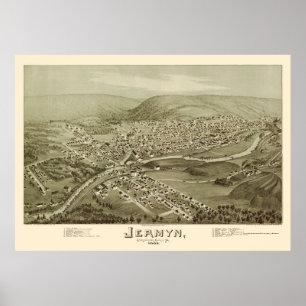 Póster Jermyn, mapa panorámico del PA - 1889