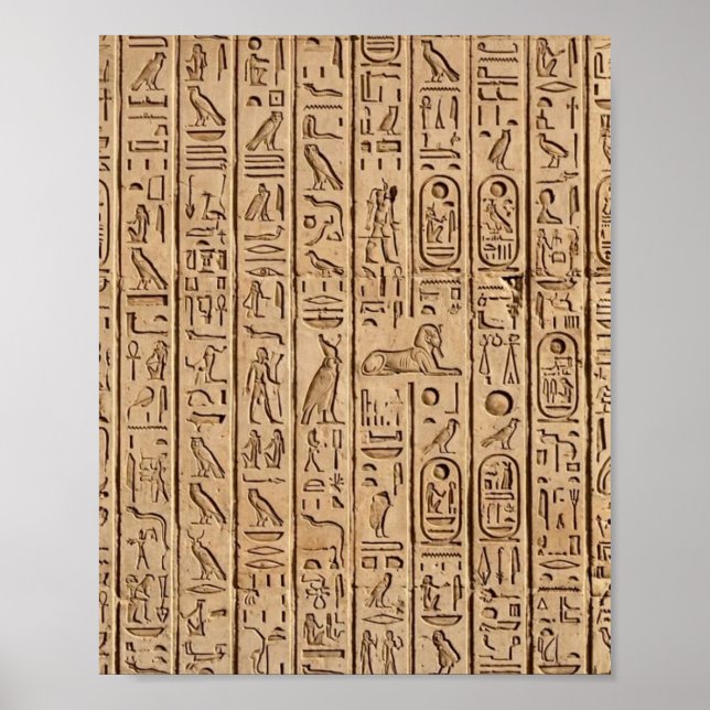 Póster Jeroglíficos del antiguo Egipto  (Frente)