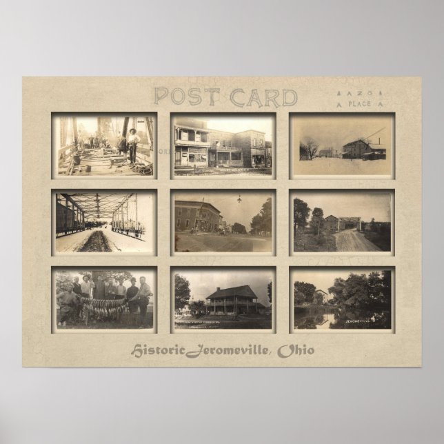 Póster Jeromesville, Collage de la postal de la época de  (Frente)
