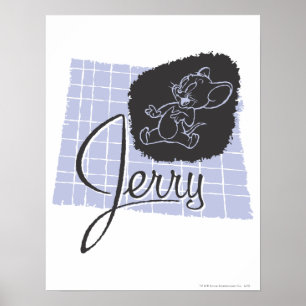 Póster Jerry Black and Blue Script
