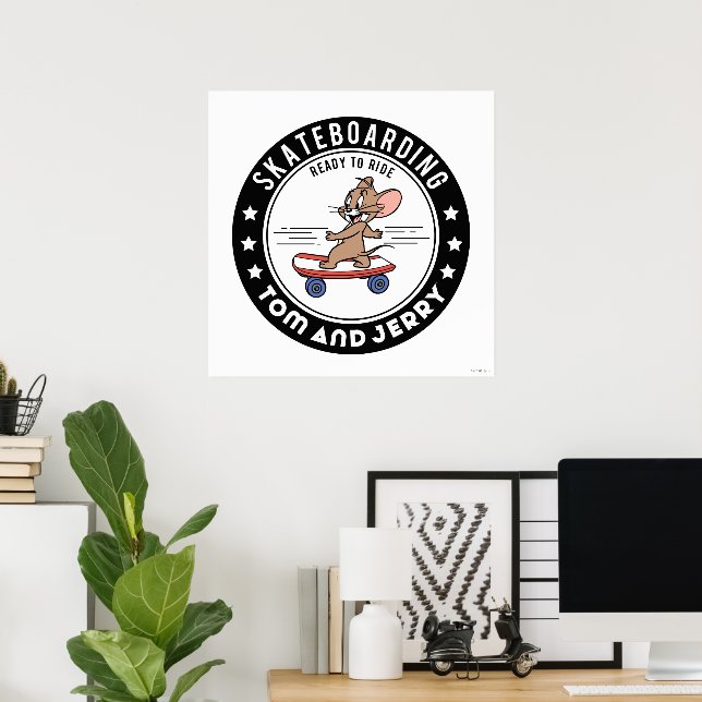 Póster Jerry Skateboarding - Listo Para Viajar (Oficina en casa)