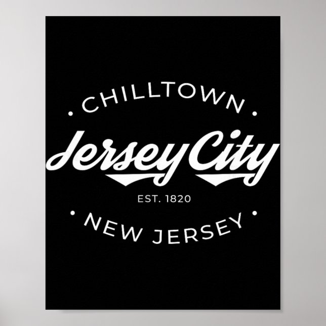 Póster Jersey City New Jersey Chilltown - Black - Small - (Frente)