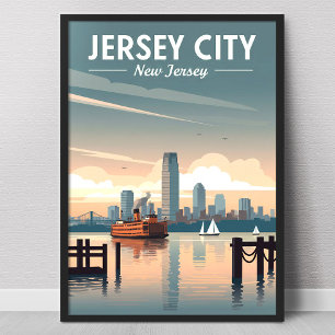 Póster Jersey City Vintage Nueva Jersey