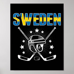 Póster Jersey de Amantes de Hockey sobre Hielo de Suecia 