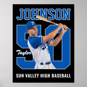 Póster Jersey de béisbol personalizado con foto del jugad