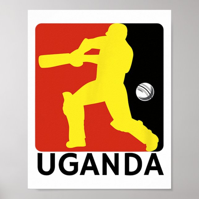 Póster Jersey de críquet de Uganda Calendario de críquet  (Frente)