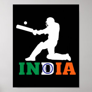 Póster Jersey de fanático del críquet de la India 2025 Cr