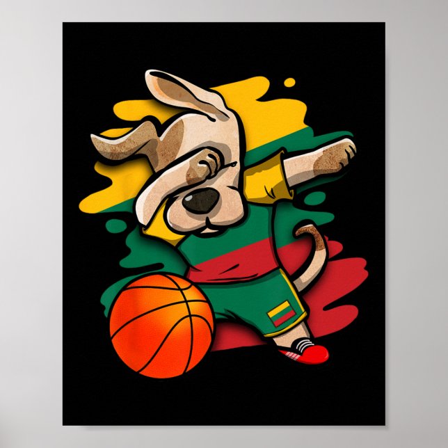Póster Jersey de fanáticos de Dabbing Dog Lituania Sketll (Frente)