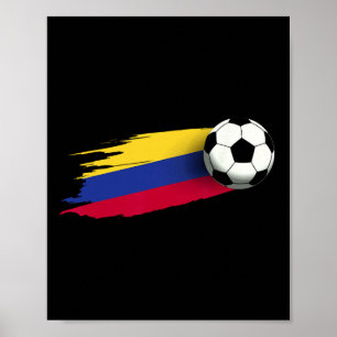 Póster Jersey de la bandera de Colombia equipo de fútbol 
