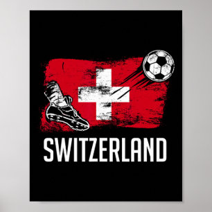 Póster Jersey de la bandera de Suiza Equipo de fútbol sui