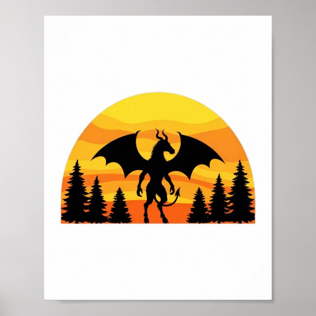 Póster Jersey Devil Atardecer — Criptid Vintage (Frente)