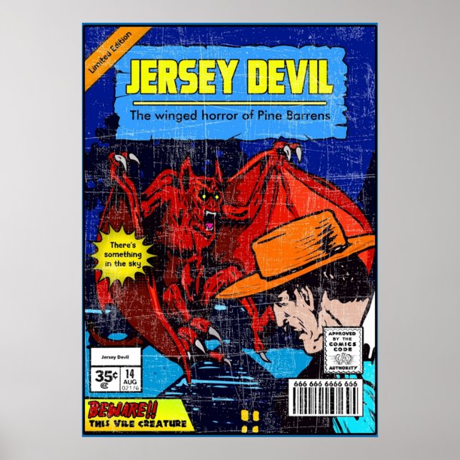 Póster Jersey Devil Vintage (Frente)