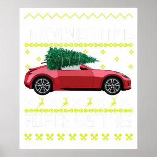 Póster Jersey Feo de Navidad Árbol de Navidad Coche Antig