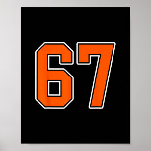 Póster Jersey jugador número 67 naranja blanco Uniforme #