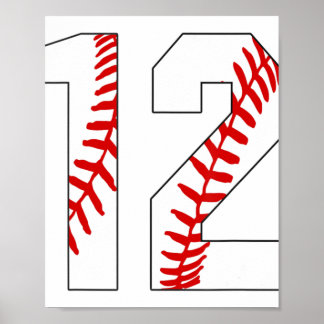 Póster Jersey número 12 12 de los Lazos de Béisbol