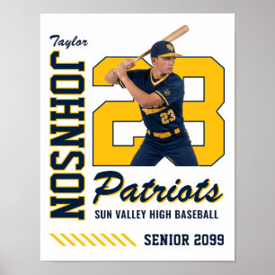 Póster Jersey personalizado con foto de jugador de béisbo